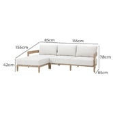 Temple &amp; Webster 3 Seater Venice Outdoor Modular Sofa with Left Chaise