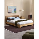 Temple &amp; Webster Peyton Oak Wood Queen Bed
