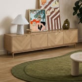 Temple &amp; Webster 200cm Dion Herringbone Oak Wood TV Unit