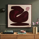 Temple &amp; Webster Merlot Block Framed Canvas Wall Art