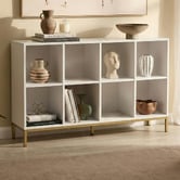 Temple &amp; Webster White &amp; Gold Marlene Bookcase