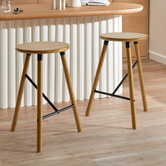 Temple &amp; Webster 65cm Trina Rubberwood Bar Stools