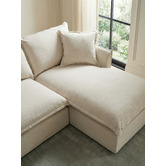 Temple &amp; Webster Cream Softy Premium 3 Seater Slipcover Sofa with Chaise