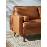 Temple &amp; Webster Tan Stockholm 3 Seater Faux Leather Sofa