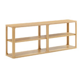 Temple &amp; Webster Sally 3 Tier Oak Wood Console Table