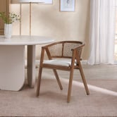 Temple &amp; Webster Shun Beech Wood &amp; Rattan Dining Chair