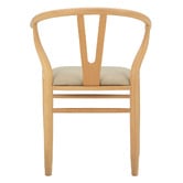 Temple &amp; Webster Hans Wegner Wishbone Replica Solid Beech Wood &amp; Faux Leather Dining Chairs