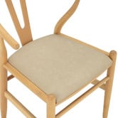 Temple &amp; Webster Hans Wegner Wishbone Replica Solid Beech Wood &amp; Faux Leather Dining Chairs