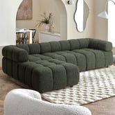 Temple &amp; Webster Levi 4 Seater Boucle Modular Sofa &amp; Ottoman Set