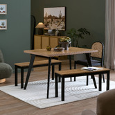 Temple &amp; Webster Kaida Dining Table &amp; Bench Set
