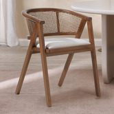 Temple &amp; Webster Shun Beech Wood &amp; Rattan Dining Chair