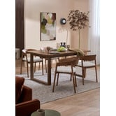 Temple &amp; Webster Mattia Curved Back Solid Beech Wood Dining Chair
