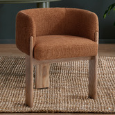 Temple &amp; Webster Benji Upholstered Ash Wood Dining Chair
