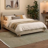 Temple &amp; Webster Bonnie Upholstered Ball Foot Bed