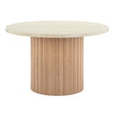 Temple &amp; Webster 120cm Elodie Round Travertine-Look Dining Table