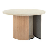 Temple &amp; Webster 120cm Elodie Round Travertine-Look Dining Table