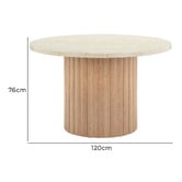 Temple &amp; Webster 120cm Elodie Round Travertine-Look Dining Table