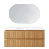 Temple &amp; Webster Panama 1200mm Oak Vanity &amp; LED Mirror Package