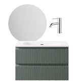 Temple &amp; Webster Panama 800mm Olive Vanity Package with Mixer &amp; LED Mirror