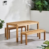Temple &amp; Webster 4 Seater Verona Outdoor Dining Table &amp; Bench Set