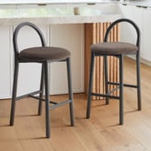Temple &amp; Webster 65.5cm Lottie Arched Solid Beech Wood Bar Stool