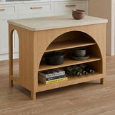 Temple &amp; Webster Duncan Travertine-Look Kitchen Island