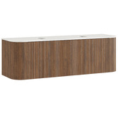 Temple &amp; Webster Nomad 1500mm Walnut Wall Hung Double Vanity