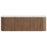 Temple &amp; Webster Nomad 1500mm Walnut Wall Hung Double Vanity