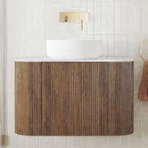 Temple &amp; Webster Nomad 750mm Walnut Wall Hung Single Vanity
