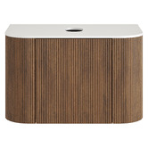 Temple &amp; Webster Nomad 750mm Walnut Wall Hung Single Vanity