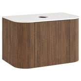 Temple &amp; Webster Nomad 750mm Walnut Wall Hung Single Vanity
