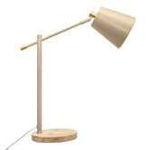 Temple &amp; Webster Jayce Natural Travertine &amp; Metal Desk Lamp