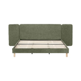 Temple &amp; Webster Croft Winged Chenille Bed Frame