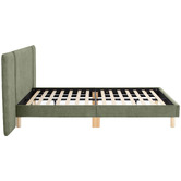 Temple &amp; Webster Croft Winged Chenille Bed Frame