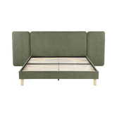 Temple &amp; Webster Croft Winged Chenille Bed Frame