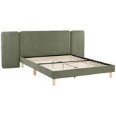 Temple &amp; Webster Croft Winged Chenille Bed Frame