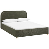 Temple &amp; Webster Elba Upholstered Gas Lift Storage Bed Frame