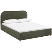 Temple &amp; Webster Elba Upholstered Gas Lift Storage Bed Frame
