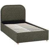 Temple &amp; Webster Elba Upholstered Gas Lift Storage Bed Frame