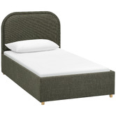 Temple &amp; Webster Elba Upholstered Gas Lift Storage Bed Frame