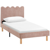 Temple &amp; Webster Ripple Chenille Bed Frame