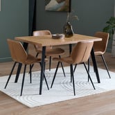 Temple &amp; Webster Tan Soren Faux Leather Dining Chairs
