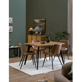 Temple &amp; Webster Tan Soren Faux Leather Dining Chairs