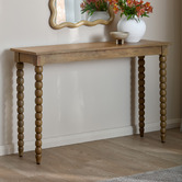 Temple &amp; Webster Zara Mango Wood Bobbin Console Table