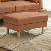 Temple &amp; Webster Tan Oslo Upholstered Ottoman