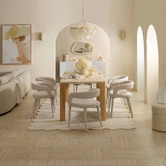 Temple &amp; Webster Ronan Travertine Stone Dining Table