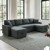 Temple &amp; Webster Darcy 4 Seater Storage Sofa Bed with Double Chaise