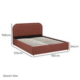 Temple &amp; Webster Elba Upholstered Gas Lift Storage Bed Frame