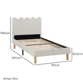 Temple &amp; Webster Ripple Chenille Bed Frame