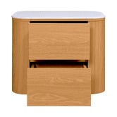 Temple &amp; Webster Carlton Faux Marble Bedside Table